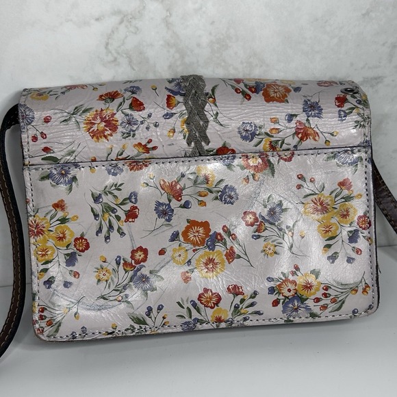 Patricia‎ Nash Floral Leather Crossbody Bag Suede Multiple Compartments - Picture 10 of 12